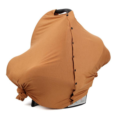 5-in-1 Carseat Canopy & Nursing Cover Stretchy & Ultra Soft Breastfeeding Car Seat & Stroller Khaki