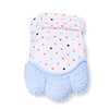 2 Pcs Baby Teething Mittens Self Soothing Pain Relief Mitt Stimulating Teether Toy Light blue