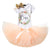 Baby Girls 1st Birthday 3pcs Outfits Romper + Tutu Skirt + Bowtie Headband Apricot