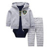 Newborn Baby Boys Cotton Hooded Cardigan + Trousers + Body 3 Pieces Set Clothing 24M 11