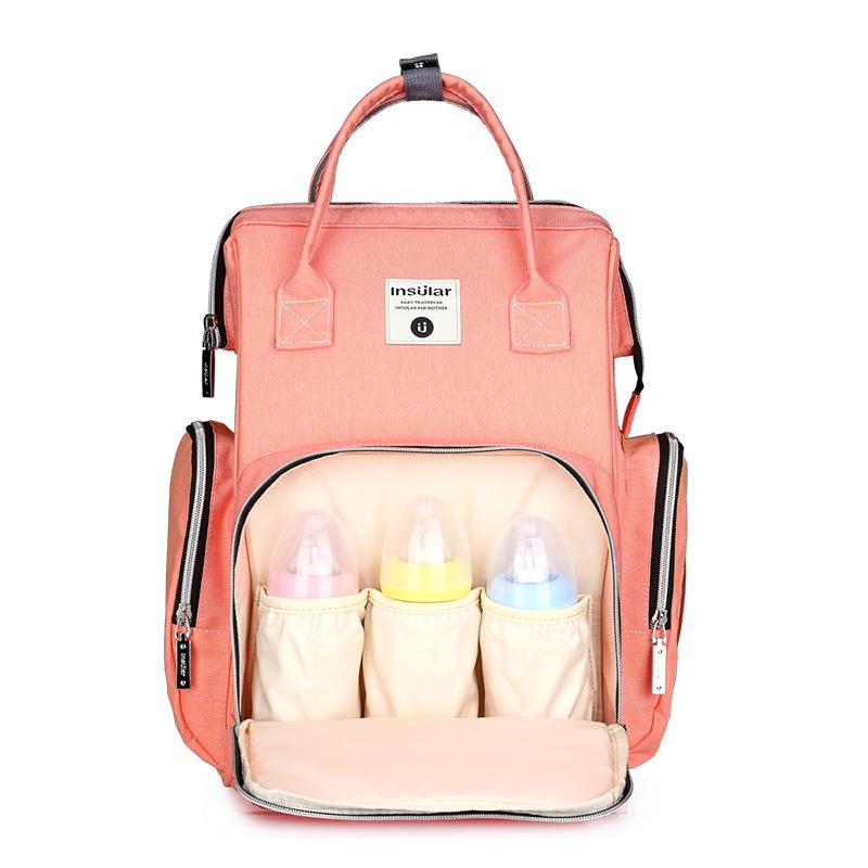 Portable Large Capacity Cute Designer Stylish Travel Diaper Bag Orange