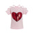 Summer Heart Flip Sequins T-shirt Black For Toddler Girls 5 Pink