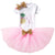 Baby Girls 1st Birthday 3pcs Outfits Romper + Tutu Skirt + Headband Bowtie Pink