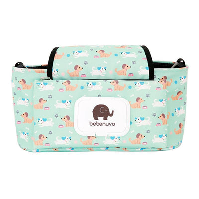 Baby Stroller Bag Portable Diaper Cup Holder Baby Bags Carriage Stroller Accessories Mint green