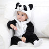 Newborn Infant Baby Boys & Girls Animal Style Hooded Romper Outfits Long Sleeve Velvet Jumpsuit 24M Black