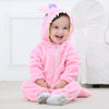 Newborn Infant Baby Boys & Girls Animal Style Hooded Romper Outfits Long Sleeve Velvet Jumpsuit 24M Pink