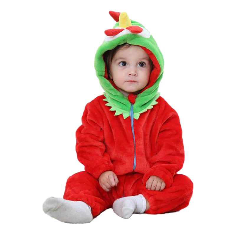 Newborn Infant Baby Boys & Girls Animal Style Hooded Romper Outfits Long Sleeve Velvet Jumpsuit