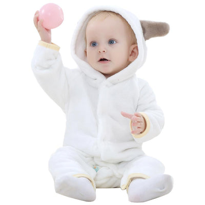 Baby Clothes Cartoon Animal 3d Bear Ear Romper Jumpsuit Warm Newborn Infant 18M Pink