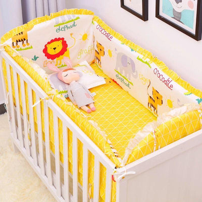 6pcs 100% Cotton Baby Cartoon Crib Bedding Bumpers 7