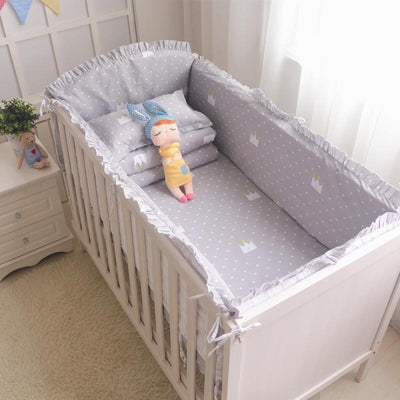 6pcs 100% Cotton Baby Cartoon Crib Bedding Bumpers 5