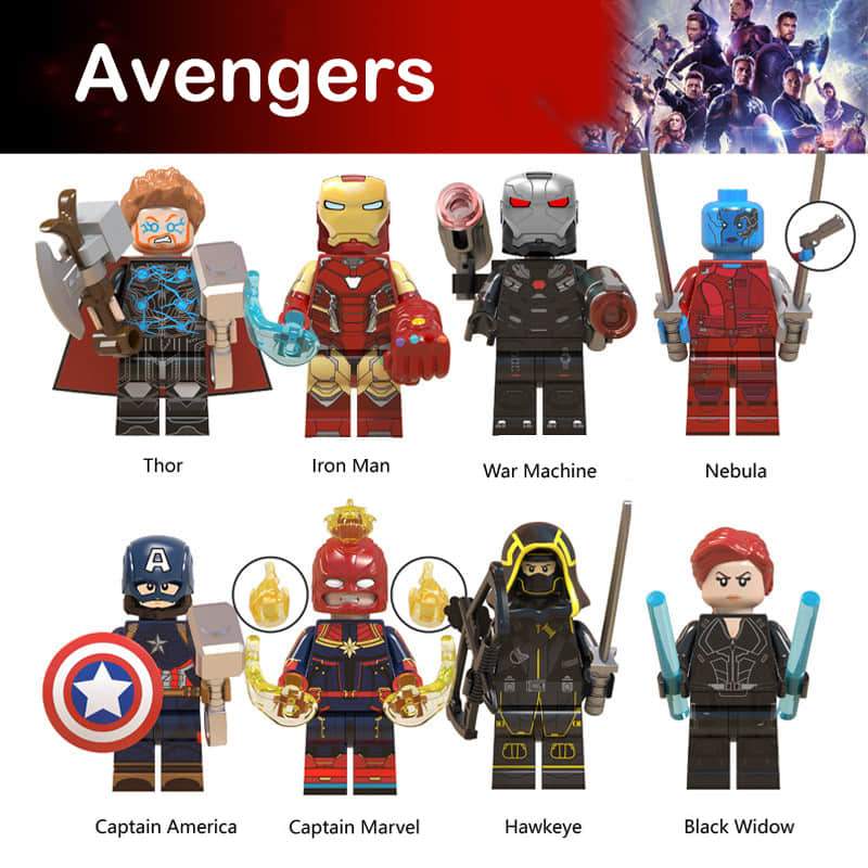 Captain Marvel Avengers uniform Lego Minifigures Compatible Toy em 2024