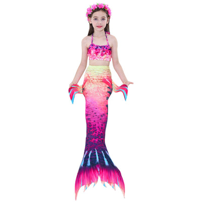Mermaid Style Bikini Swimwear For Girls Age 5-8 5 Red