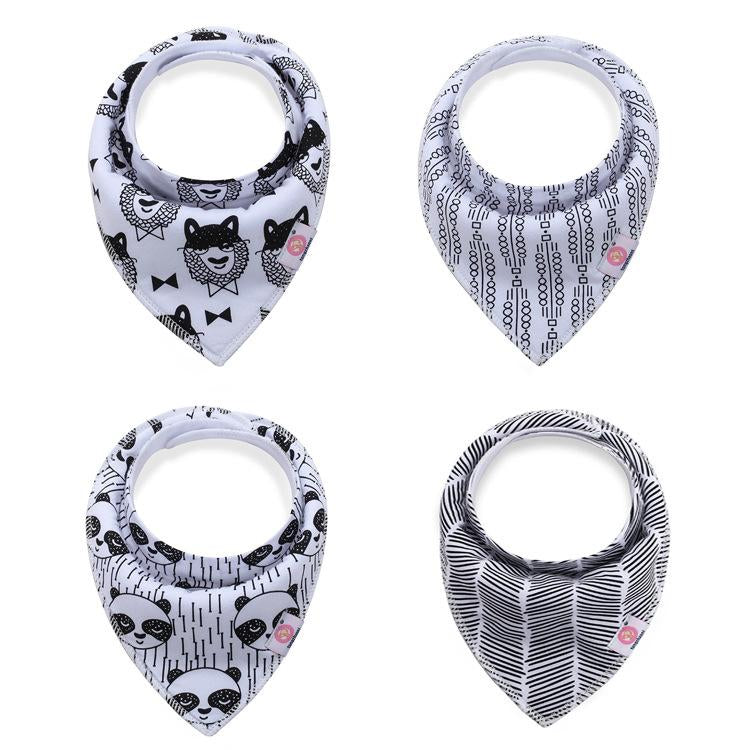 Baby Bandana Drool Bibs Unisex 4-pack Gift Set For Drooling And Teething