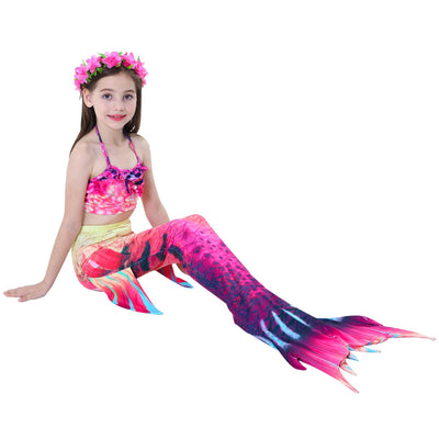 Mermaid Style Bikini Swimwear For Girls Age 5-8 6 Red