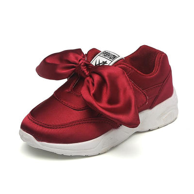 Silk Bow Butterfly Knot Casual Sneakers For Girls 36 Red
