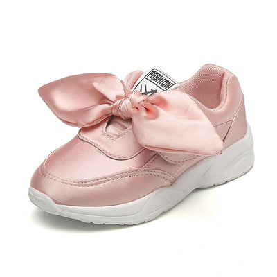 Silk Bow Butterfly Knot Casual Sneakers For Girls 36 Pink