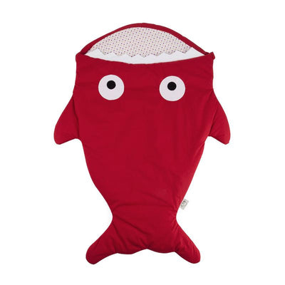 Comfy Cartoon Shark Sleeping Bag Anti-kicking Newborn Sacks Swaddle Blanket Red