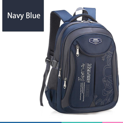 Waterproof School Bag Durable Travel Camping Backpack For Boys And Girls L Navy