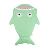 Comfy Cartoon Shark Sleeping Bag Anti-kicking Newborn Sacks Swaddle Blanket Green