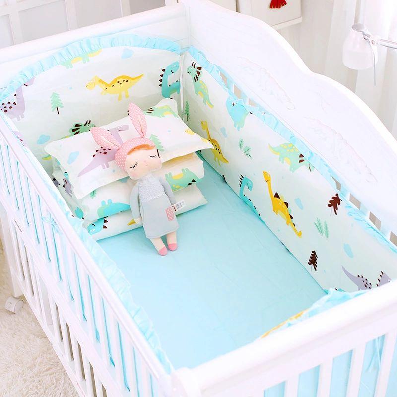 100% Cotton Baby Cartoon Crib Bedding Bumpers 6pcs/set 1