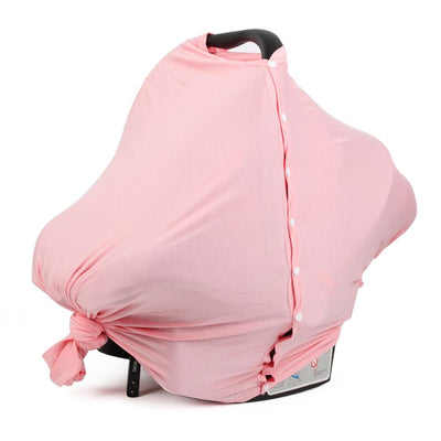 5-in-1 Carseat Canopy & Nursing Cover Stretchy & Ultra Soft Breastfeeding Car Seat & Stroller Pink