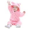 Baby Clothes Cartoon Animal 3d Bear Ear Romper Jumpsuit Warm Newborn Infant 18M White