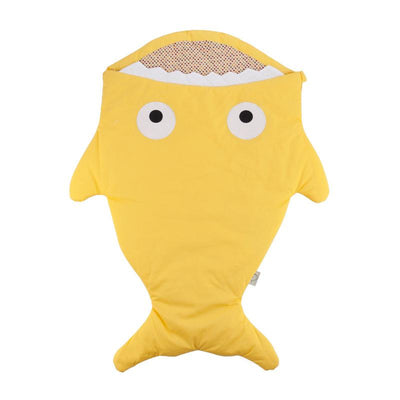 Comfy Cartoon Shark Sleeping Bag Anti-kicking Newborn Sacks Swaddle Blanket Yellow