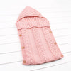 Newborn Baby Wrap Swaddle Blanket Knit Sleeping Bag Sleep Sack Stroller Wrap(0-6 Month) Pink