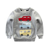 Boys Cotton Cartoon Cars Printed Sweatshirt 6 Gray