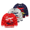 Boys Round Collar Dinosaur Printed Sweaters 5 Red