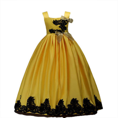 Girls_Sleeveless_Floral_Embroidery_Prom_Party_Princess_Dress_Yellow