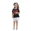 Summer Heart Flip Sequins T-shirt Black For Toddler Girls 5 Black