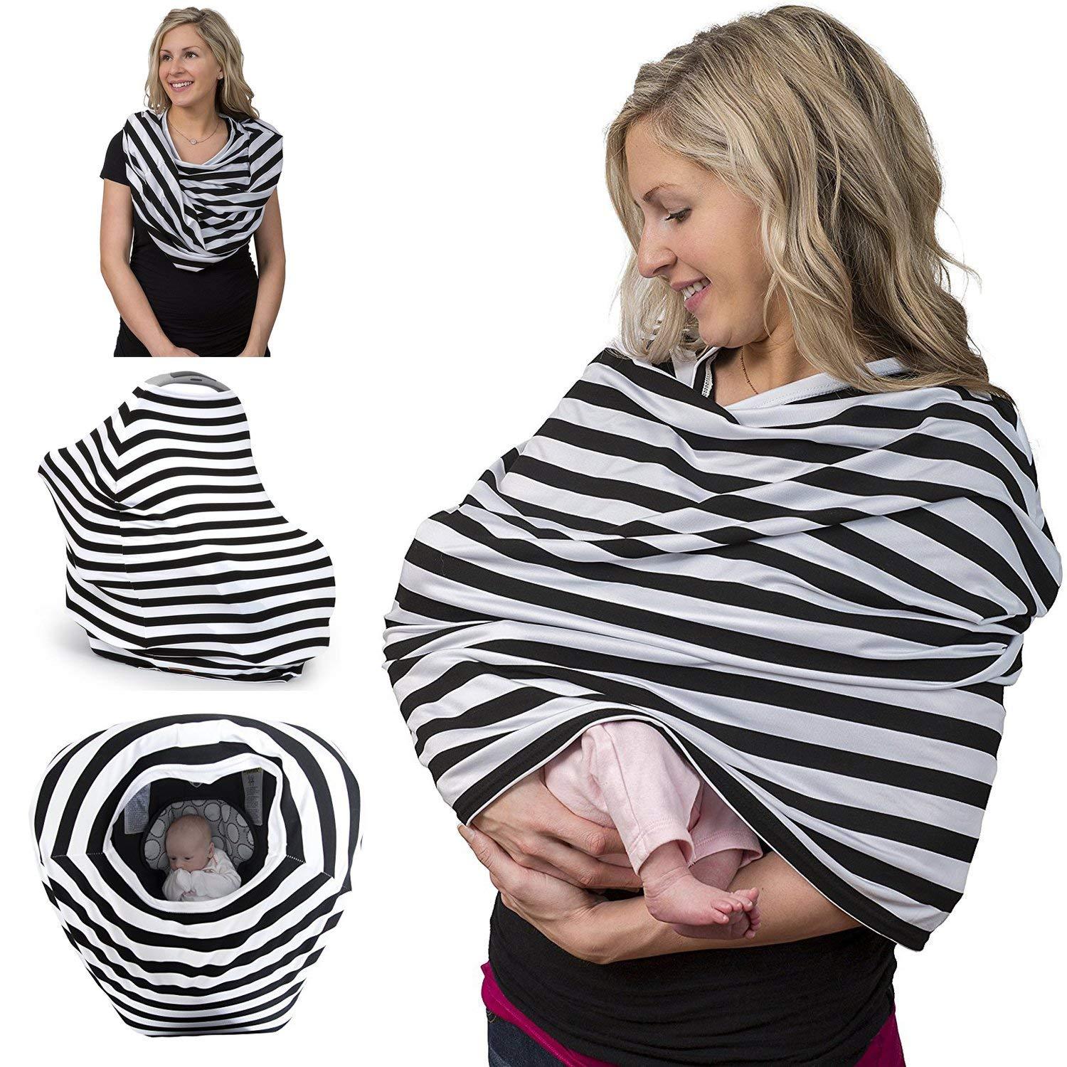 Multi-use Infinity Shawl Breastfeeding Cover & Nursing Scarf Covers For Baby Carrier Car Seat, Stroller 1