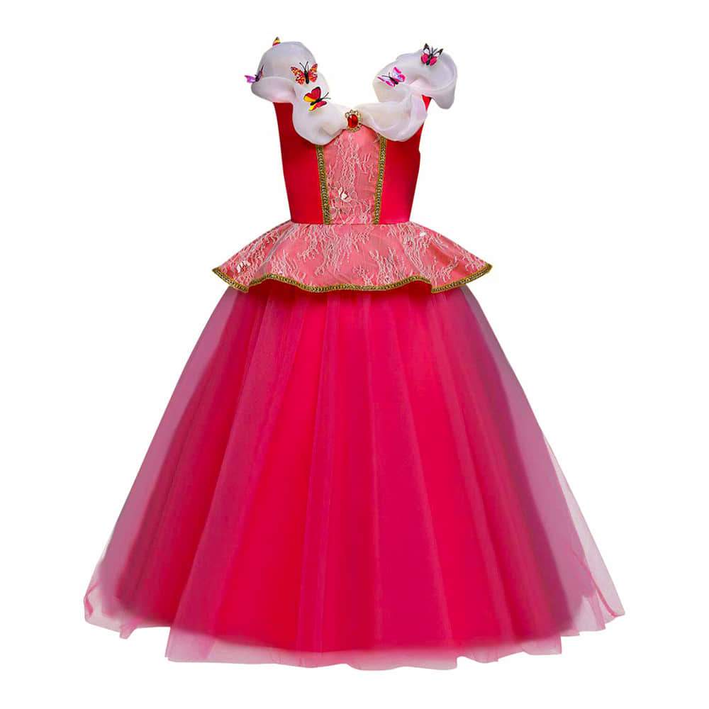 Girls Sleeping Beauty Dress Little Kids Aurora Princess Ball Gown Children  Fancy Party Prom Frocks