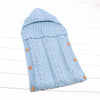 Newborn Baby Wrap Swaddle Blanket Knit Sleeping Bag Sleep Sack Stroller Wrap(0-6 Month) Light blue