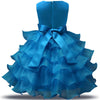 Sleeveless Ruffles Wedding Dresses For Girls With Bow Tie 6X Blue