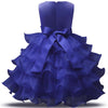 Sleeveless Ruffles Wedding Dresses For Girls With Bow Tie 6X Dark blue