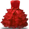 Sleeveless Ruffles Wedding Dresses For Girls With Bow Tie 6X Red