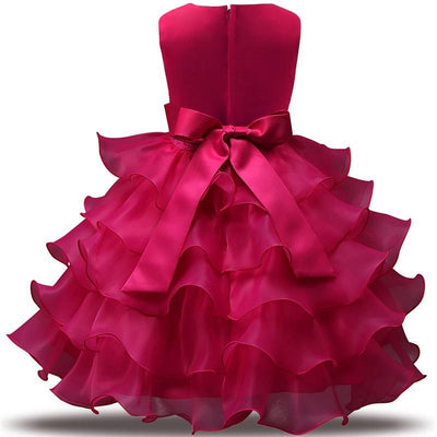 Sleeveless Ruffles Wedding Dresses For Girls With Bow Tie 6X Rose