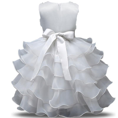 Sleeveless Ruffles Wedding Dresses For Girls With Bow Tie 6X White