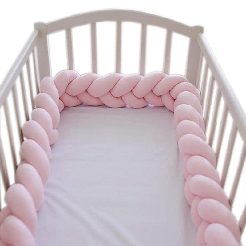 Soft Knot Pillow Decorative Baby Bedding Sheets Braided Crib Bumper Knot Pillow Cushion L Pink