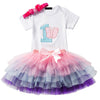 Baby Girl 1st Birthday 3pcs Outfits Skirt Set Romper+tutu Dress + Headband Bowtie Pink