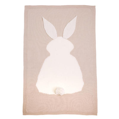Cute Rabbit Crochet Newborn Blanket Baby Bedding Cover Bath Towels Play Mat Beige