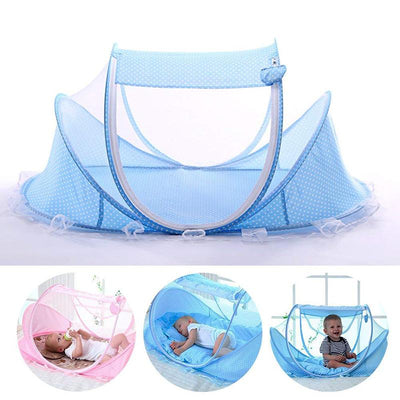 Fold Baby Bed Mosquito Net Netting Play Tent Blue