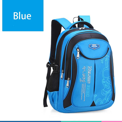 Waterproof School Bag Durable Travel Camping Backpack For Boys And Girls L Blue