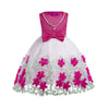 Cheap Flower Girl Dresses With Pearl Necklace Bow-tie 7 Rose red