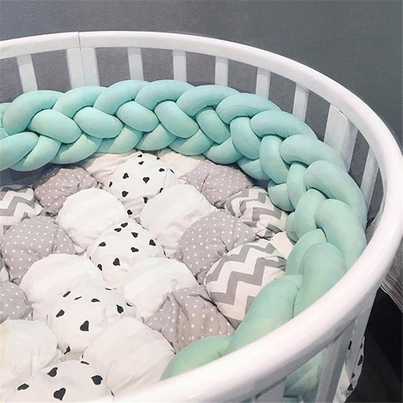 Baby Crib Bumper Knotted Braided Plush Nursery Cradle Decor Newborn Gift Pillow  Cushion - China Baby Crib Bumper and Woven Knitting Blanket price
