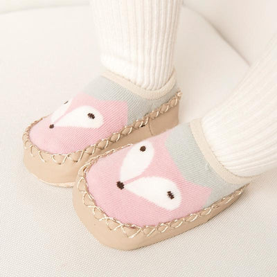 Animal Printed Comfortable Pure Cotton Toddler Shoes For Baby Age 0-12m 13 Pink