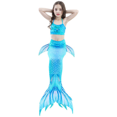 Mermaid Style Bikini Swimsuit For Girls 5 Light blue