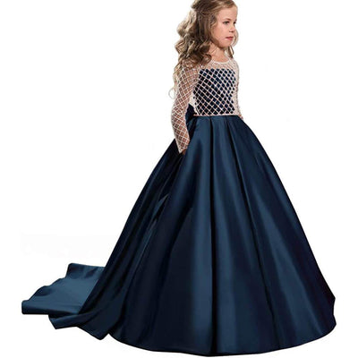 dark_blue_princess_dress_for_girls_aged_4-12_years